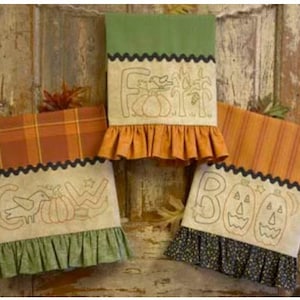 Halloween Tea Towels ~ Embroidery PATTERN BMB20