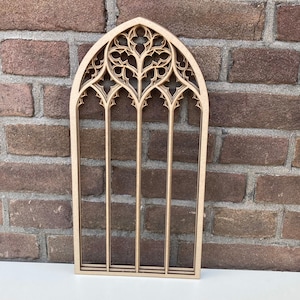 Gothic revival Wall decor, Gothic tracery home decor, Cathedral window frame, gothic scenery, Victorian goth decor, Church window  DIY kit