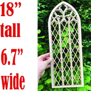 Wall decor, Gothic tracery home decor, Cathedral window, gothic revival, Victorian goth arch Gothic frame DIY kit, Altar Shrine architecture