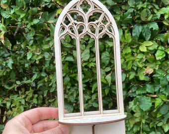 Kit de bricolage pour étagère murale gothique avec bougeoir, applique murale style gothique, étagère à bibelots décorative style cathédrale