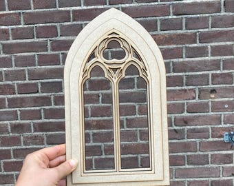 Gothic Cathedral Window Frame: MDF Wall Decor, Altar DIY