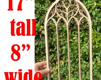 Gothic revival Wall decor, Gothic tracery home decor, Cathedral window frame, gothic scenery, Victorian goth decor, Church window  DIY kit
