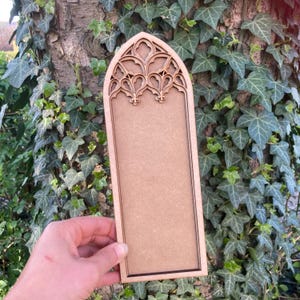 Gothic cathedral arch bookshelf decor, Gothic picture frame, Book lover gift