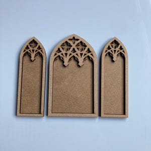 Catherdral arch frames triptych wall decor, Gothic window picture frames, religious shrine , Prayer altar, Gothic picture frames