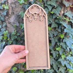 Cathedral arch picture frame, Church window bookshelf decor, Frame making, Gothic design, Church window decoration, Fantasy Painting