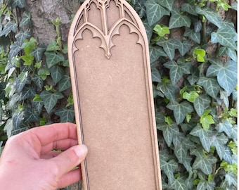 Bookshelf decor cathedral arch, Gothic window picture frame, Book nook decor, Booklover gift
