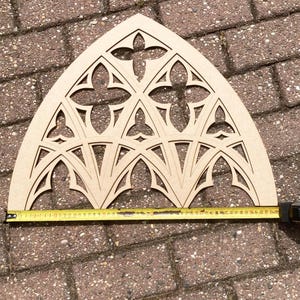 Large Cathedral arch, Gothic decor for bookcase, Church window ornament, Gothic tracery design, Laser cut decor, Home wall decor