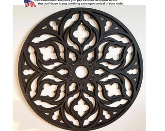 Cathedral Rose wall decor , Gothic style home decor, Cathedral Rosette , Church window architecture