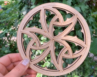 Gothic Cathedral Window Frame: MDF Tracery Wall Decor - Unpainted DIY
