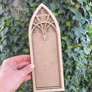 Gothic tracery picture frame, Cathedral window bookshelf decor, Frame making, Gothic design, Church window decoration, Painting supplies