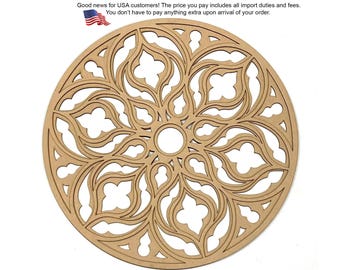 Gothic Cathedral Tracery Rosette, Wall decor blank, Wall decor gothic window