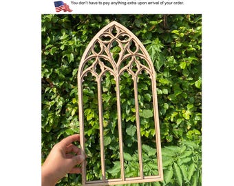 Gothic Arch Wall decor, Gothic tracery home decor, Cathedral window frame, Fantasy style, Dark academia, Witchy decor