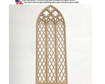 Väggdekor, Gotisk tracery heminredning, Katedralfönster, Kyrkfönster, Väggprydnad, Gotisk nygotisk väggkonst