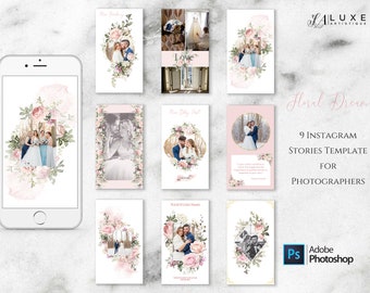 Floral Dream Instagram Story Template for Photographers, Wedding Instagram Story Template, InstaStories, Photography Templates