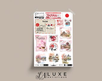 Japanska reseklistermärken för dagbok (Volym 5, Nara), Japanska klistermärken, Japans landmärken, Gåva för Japanälskare, Japanska reseklistermärken