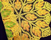 Yellow crochet doily 2in1Crochet napkin Lace doily Crochet round doily Hand-painted Handmade gift