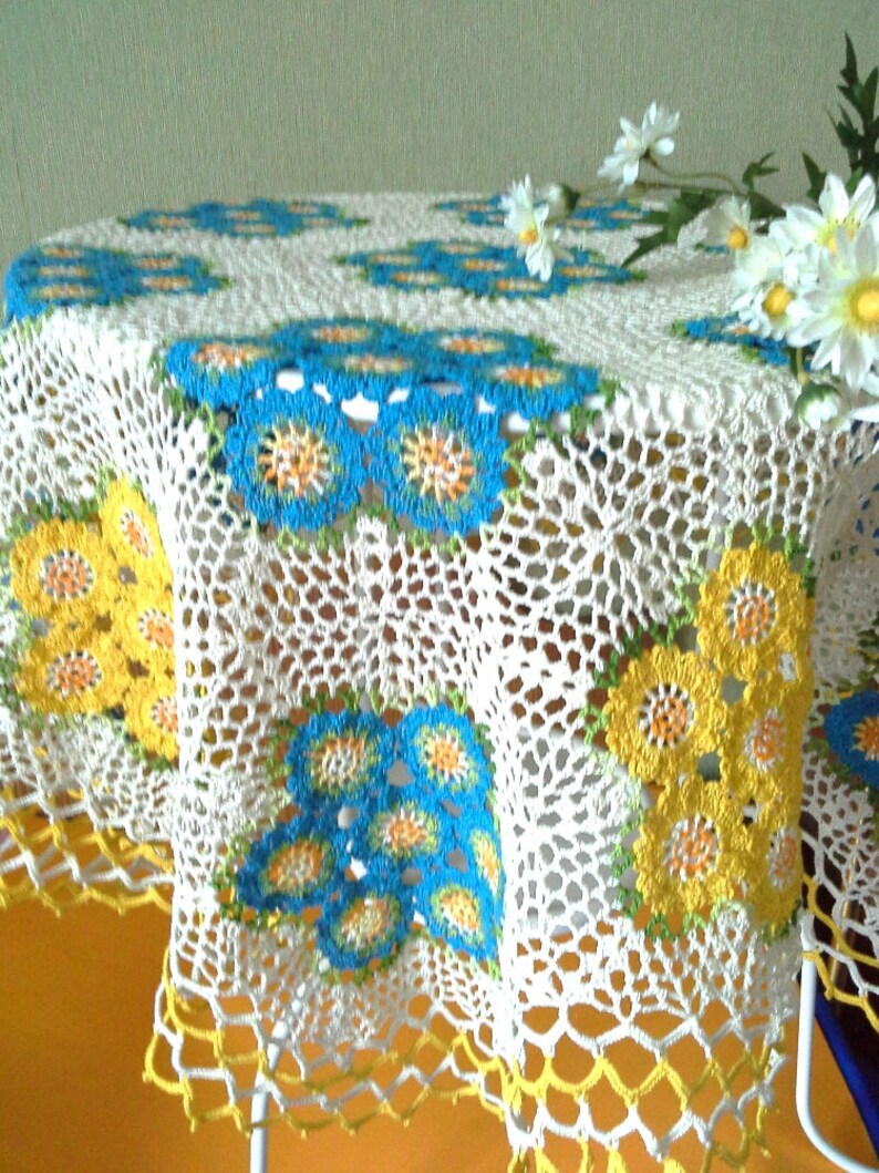 Crochet Tablecloth Handmade Crochet Tablecloth Home Decor Etsy