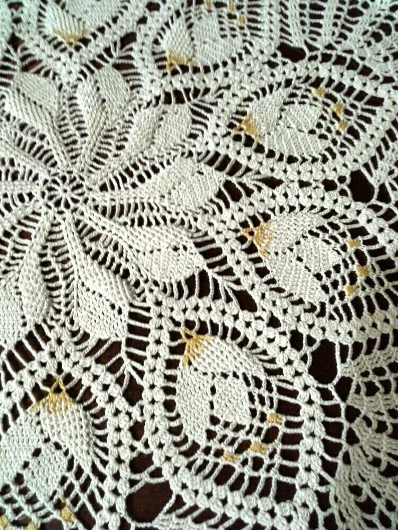Crochet lace doily Cream doily Lace table topper Doilies Big Etsy