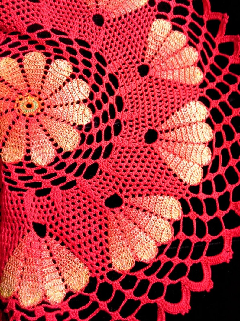 Red Lace Doily Crochet Doilies Crochet Napkins Doilies Etsy