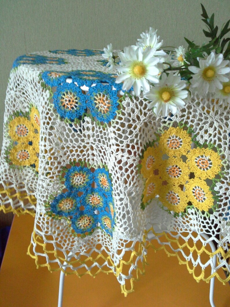 Crochet Tablecloth Handmade Crochet Tablecloth Home Decor Etsy