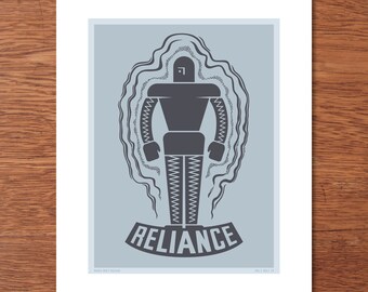 Reliance Robot Fine Art Print - Vintage Retro Art by Magic Bolt Design