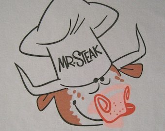 SALE - Mr. Steak T-Shirt - Vintage Retro Tees for Men and Women by Magic Bolt Design - All Women's Sizes ON SALE!