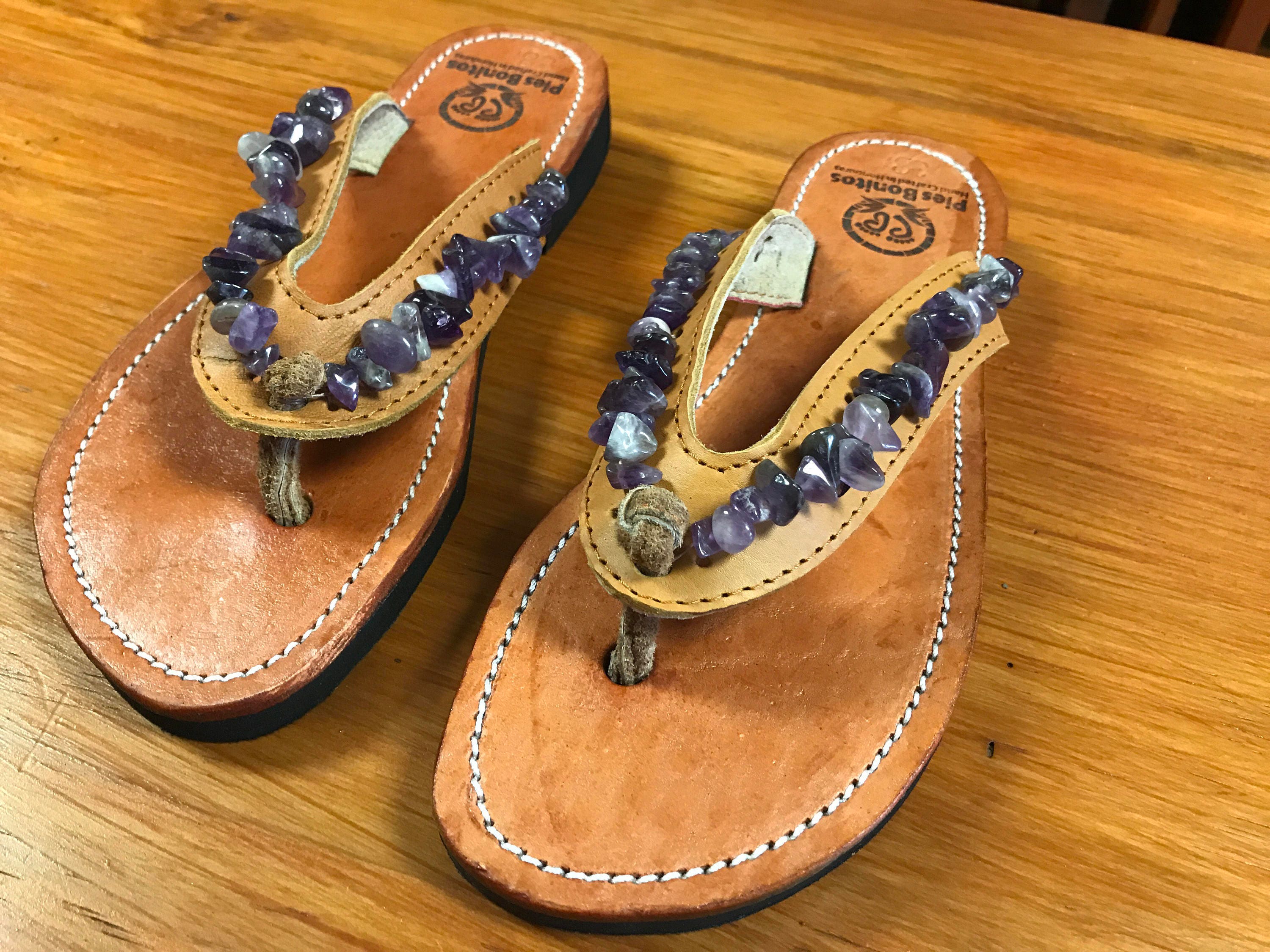 leather beach flip flops