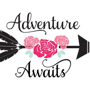adventure awaits SVG, adventure SVG, arrow SVG, arrows svg, adventures svg, travel svg, explorer svg, floral adventure svg, flower svg image 4