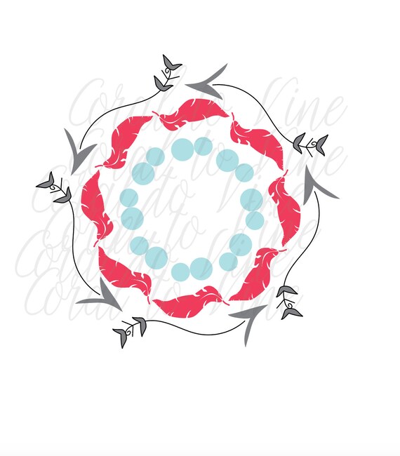 Download Arrow And Feather Circle Frame Svg Arrow Svg Feather Svg Arrow Etsy