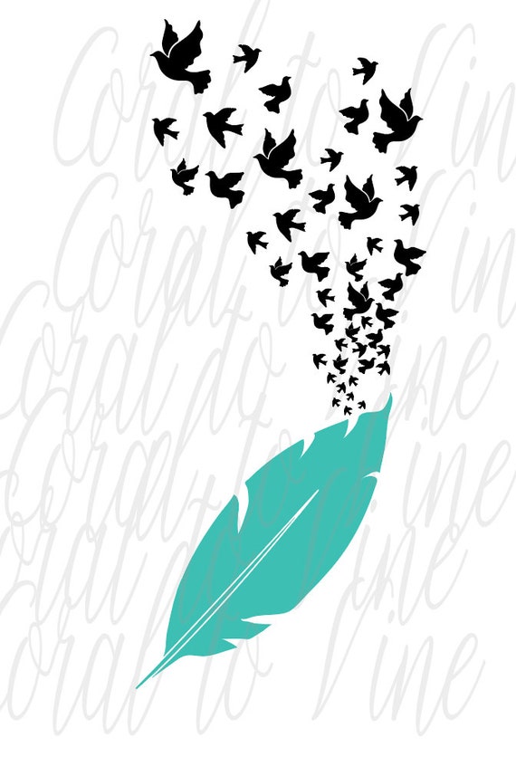 Download Feather SVG doves SVG bird feather svg dove flock svg | Etsy