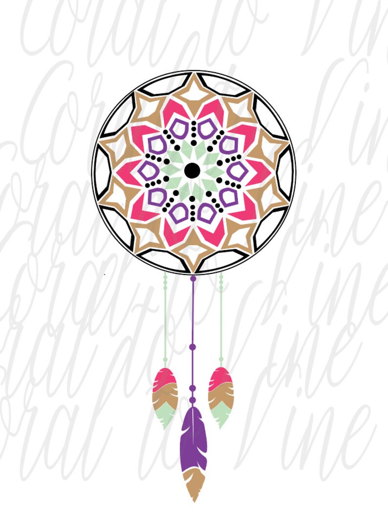 Dreamcatcher Svg Circle Frame Feather Dream Catcher Image 0