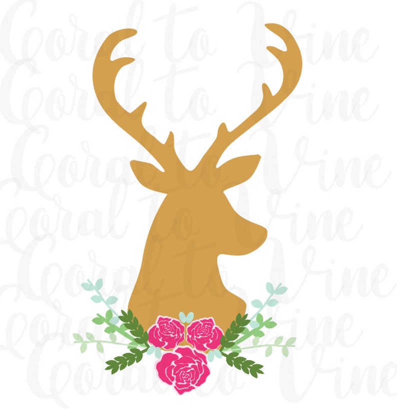 Download Deer head SVG flower SVG rose SVG feather svg rose layer ...