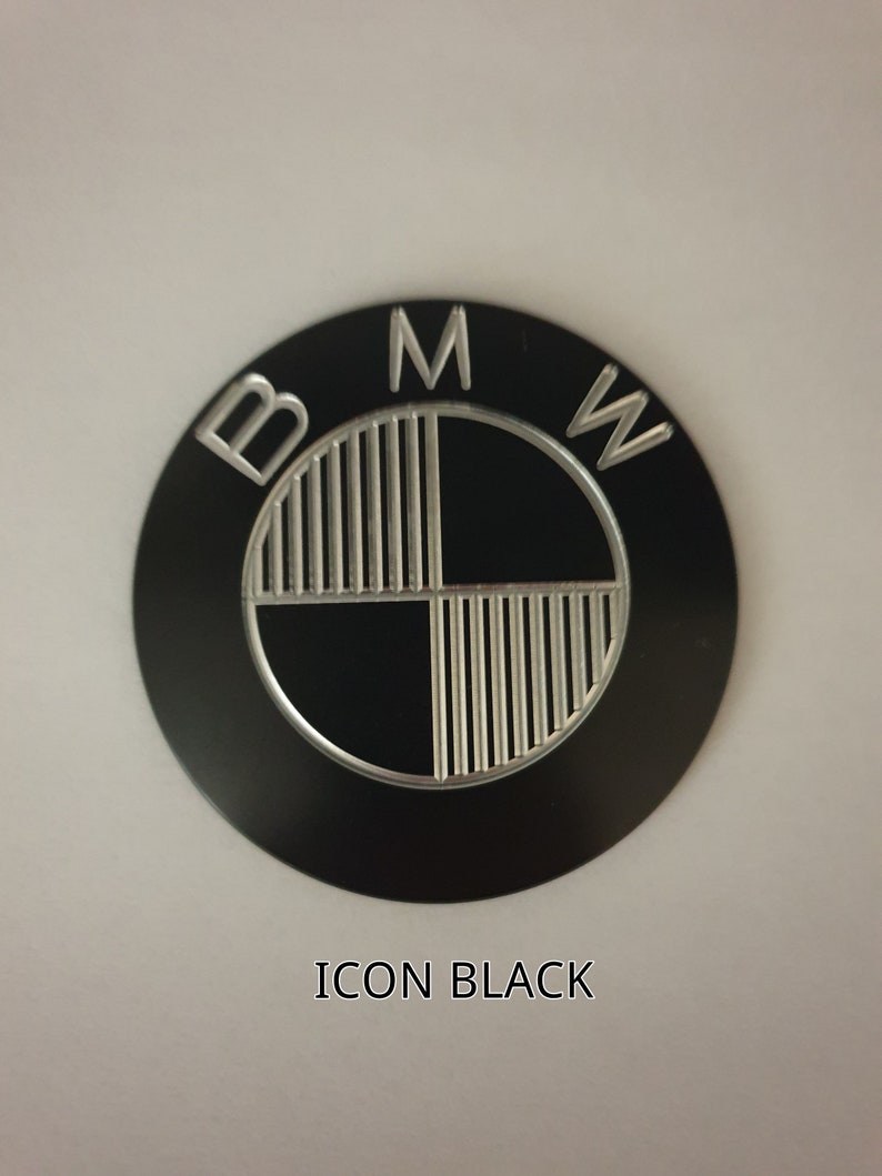 BMW Icon black roundel gas tank badge 2pcs
