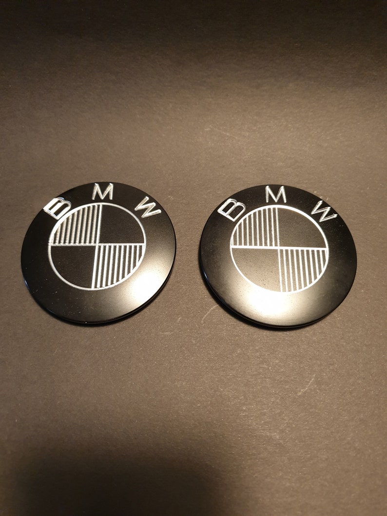 BMW Icon black roundel gas tank badge 2pcs