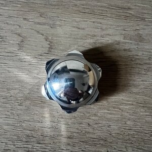 The aluminum steering nut for the Triumph Thruxton is designed by