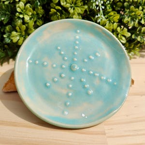 Light Blue Spoon Rest with Dots