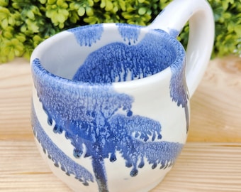 Blue and White Ceramic Mug