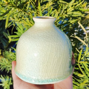 Light Green Soda Fired Porcelain Ceramic Vase