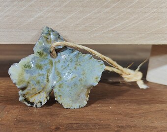 Woodfired Porcelain Ivy Leaf Ornament