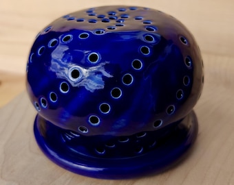 Cobalt Blue Luminary Ceramic Tea Light Holder
