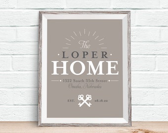 DIGITAL FILE  •  Custom Personalized Home Print • Home Decor  •  Housewarming Gift  •  Printable Wall Art