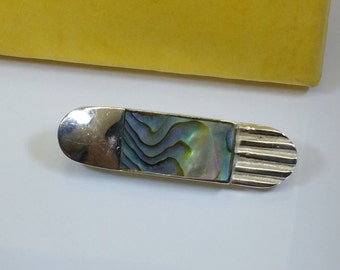 Designer brooch silver 800 abalone shell SB136