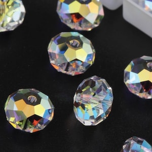 5040-08-001AB Swarovski Briolette Beads - Crystal AB (001AB)