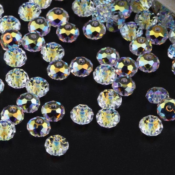 5040-04-001AB Swarovski Briolette Beads - Crystal AB (001AB)