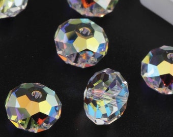 Factory Pack Swarovski Crystal Clear AB 8mm Faceted Round 5000
