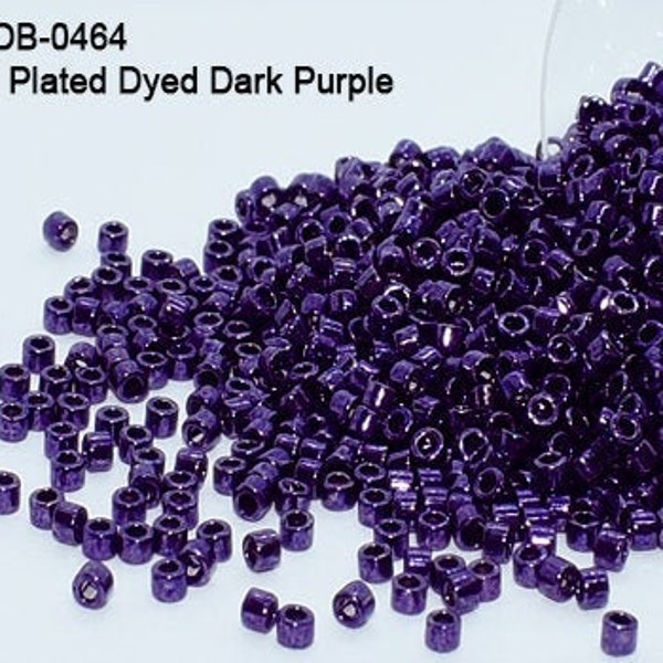 DB-0464 Miyuki Delica 11/0,Nickel Plated Dyed Dark Purple , 5 - 20 gram Seed Beads