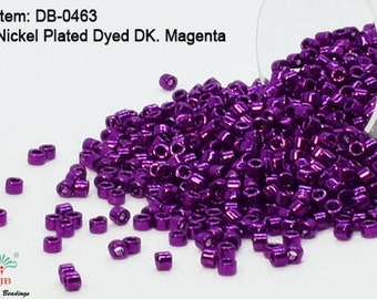 DB-0463 Miyuki Delica 11/0,Nickel Plated Dyed Dark Magenta , 5 - 20 gram Seed Beads