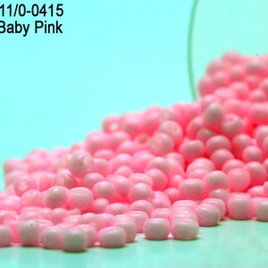 RR 11/0-0415 Miyuki Round Rocailles  Opaque Baby Pink , 20 - 40- 100 - 500gram Seed Beads