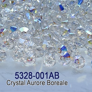 5328-001AB Swarovski Bicone Crystal Beads Crystal AB  , 2.5mm ,3mm, 4mm , 5mm , 6mm