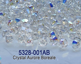 5328-001AB Swarovski Bicone Crystal Beads Crystal AB  , 2.5mm ,3mm, 4mm , 5mm , 6mm